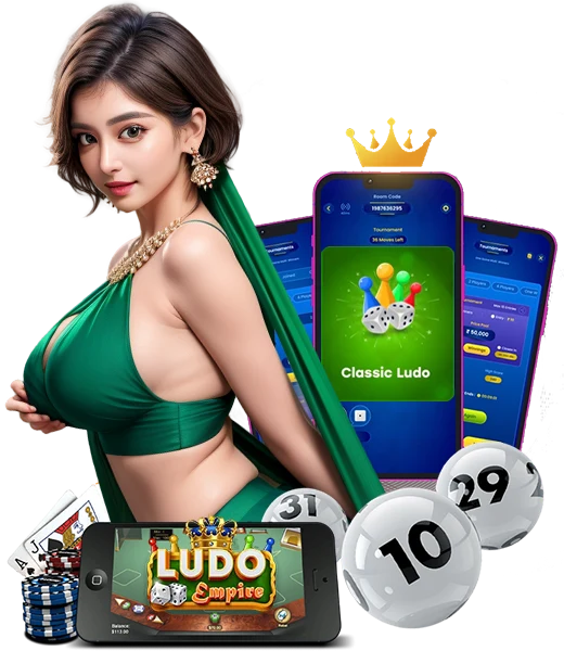 Female Indian Casino Girl Promot ing Ludo Empire Classic Ludo Game Mode