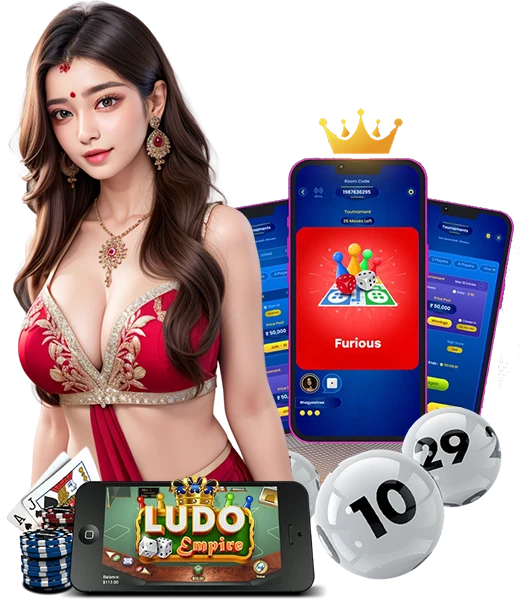 Female Indian Casino Girl Promoting Ludo Empire Furious Game Mode