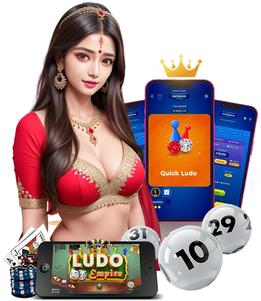 Female Indian Casino Girl Promot ing Ludo Empire Classic Ludo Game Mode